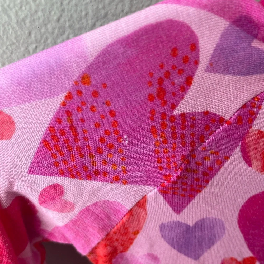Little Sleepies Pink Watercolor Hearts Bamboo Zippy with Convertible Cuffs - Picture 7 of 8